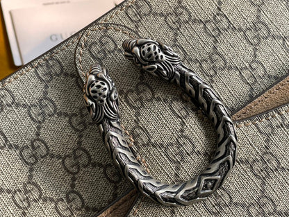 Bolsa Ombro Lona Padrão Entrelaçado Bege e Preto Pequena