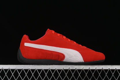 Tênis Couro Vermelho e Branco Cano Baixo