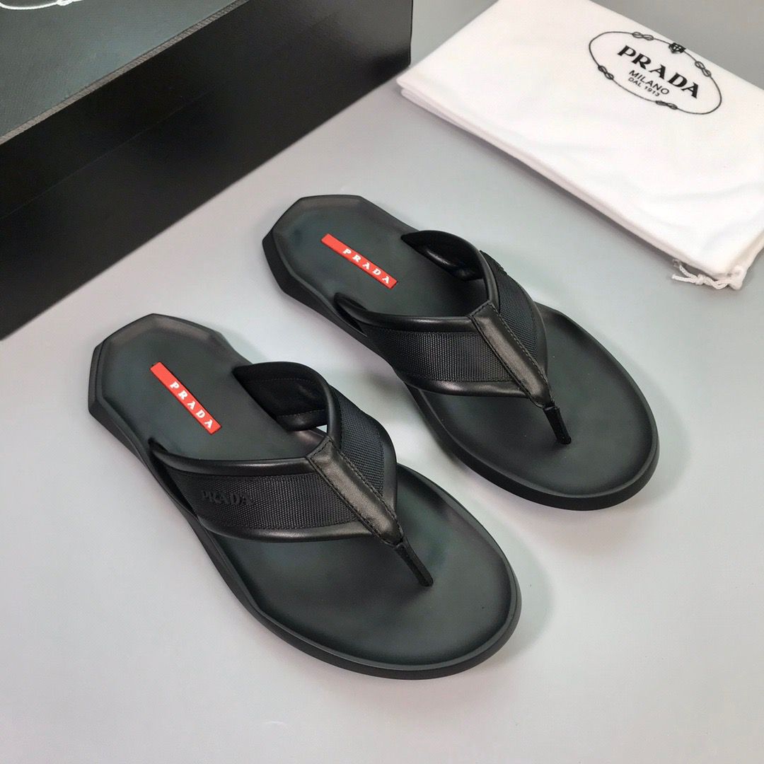 Sandália Slide Couro Preto Minimalista