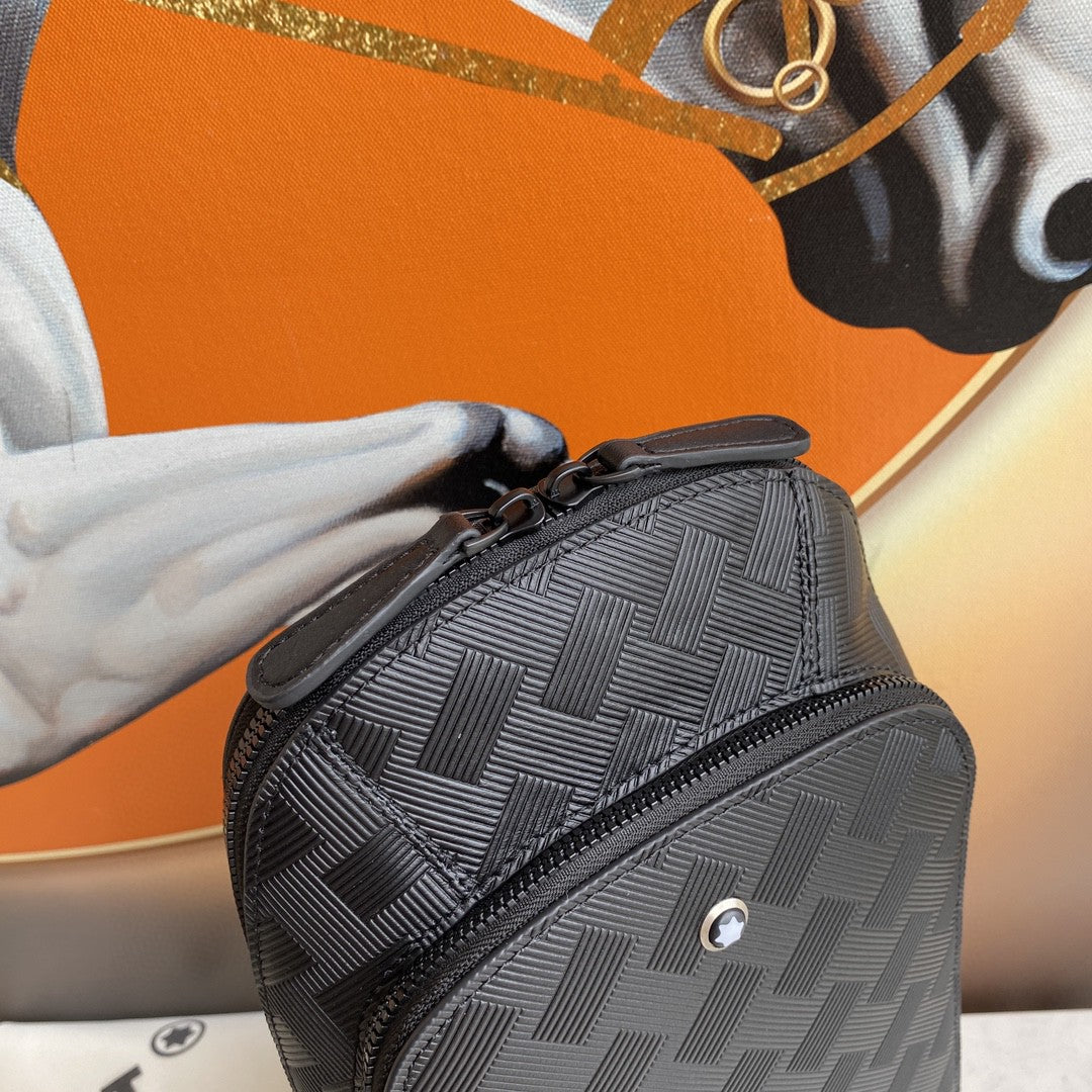 Mochila Couro Preto Compartimentos Múltiplos