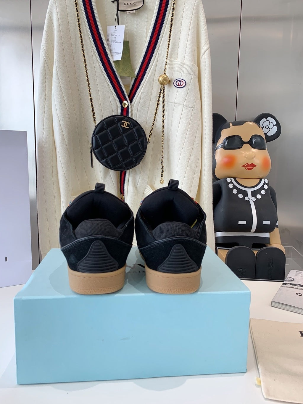 Tênis Couro Preto Solado Chunky