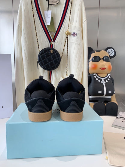 Tênis Couro Preto Solado Chunky