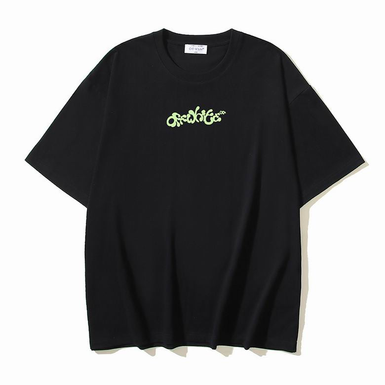Camiseta Algodão Preta com Estampa Frontal Branca