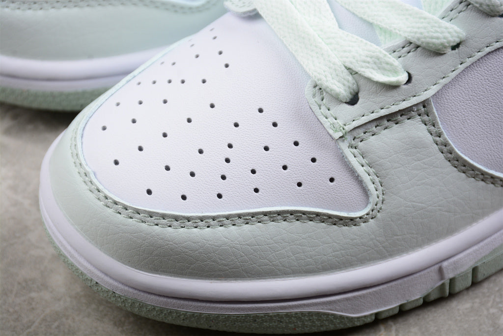 Tênis Skate Couro Cano Baixo Branco Verde Menta