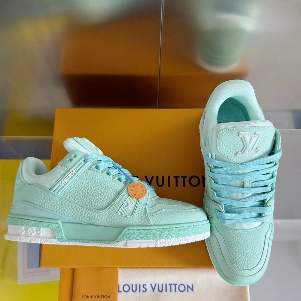Tênis Casual Malha Mint Green com Detalhes Brancos