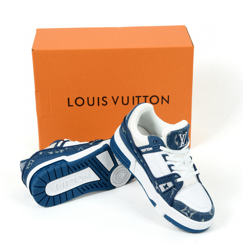 Tênis Infantil Casual Couro Azul