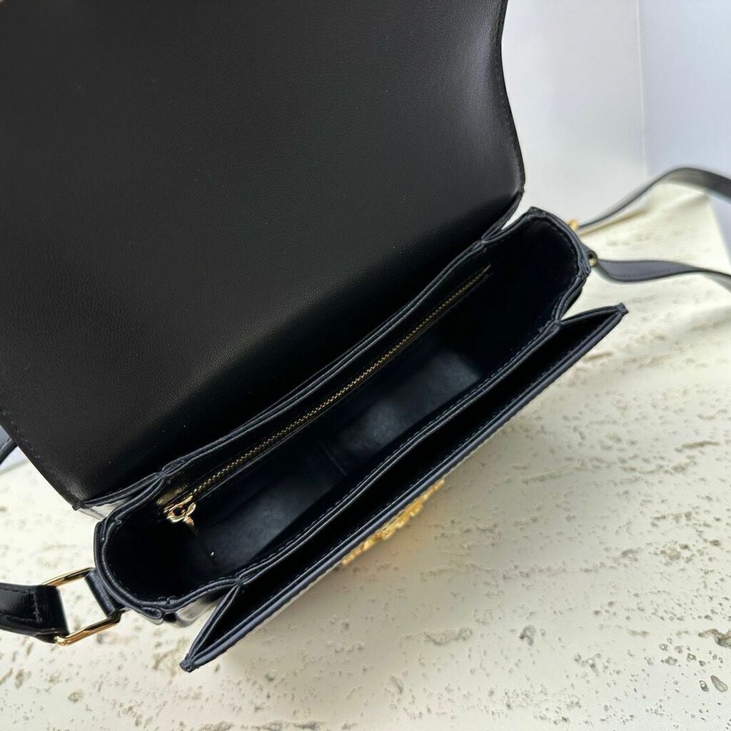 Bolsa Satchel Couro Padrão Geométrico Triângulo Clássica