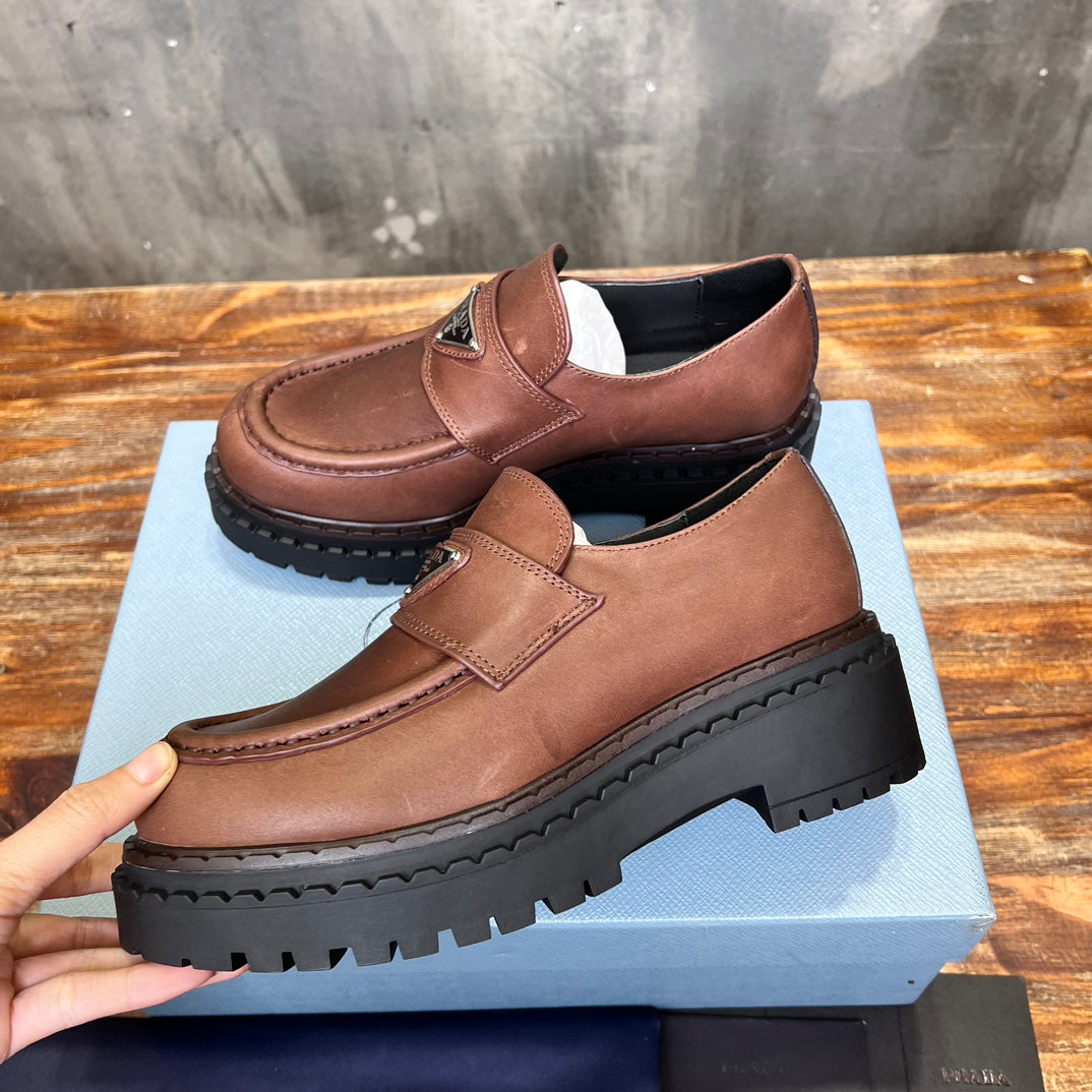 Mocassim Couro Marrom Liso