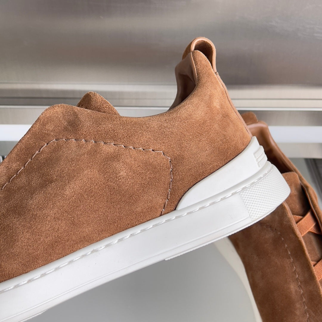 Mocassim Couro Costura Tripla Marrom