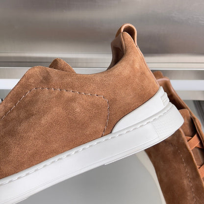 Mocassim Couro Costura Tripla Marrom