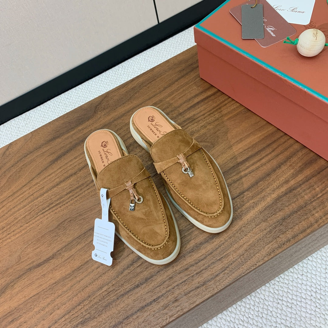 Mule Casual Couro Marrom Claro