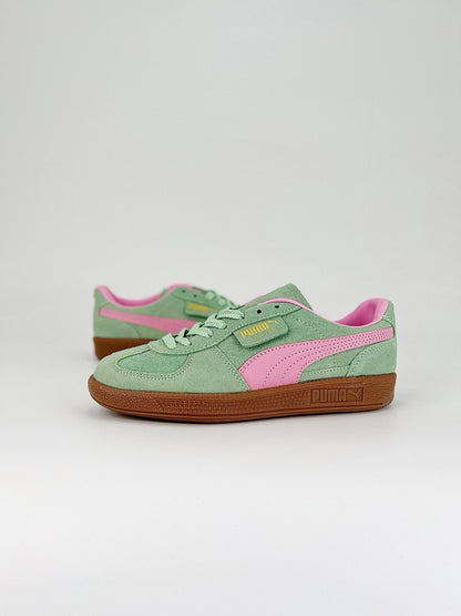Tênis Couro Colorido Branco Mint e Rosa