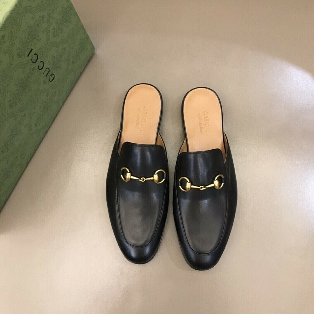 Mocassim Couro Preto Slipper Conforto