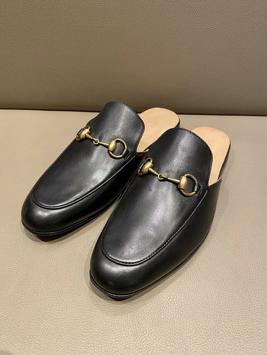 Mocassim Couro Preto Slipper Conforto