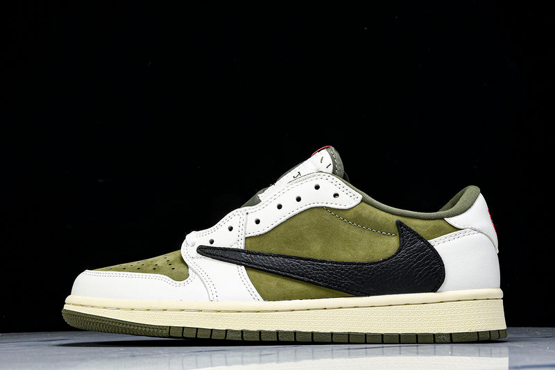 Tênis Cano Baixo Couro Tons de Olive com Detalhes Contrastantes