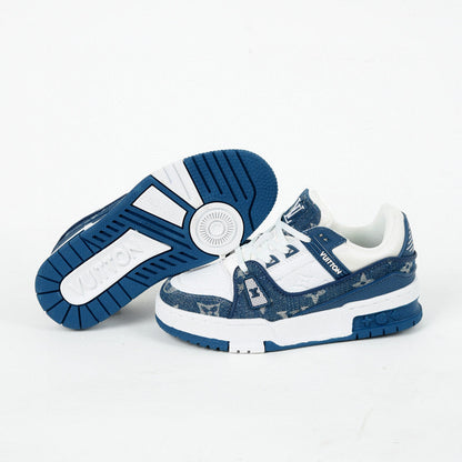 Tênis Infantil Casual Couro Azul