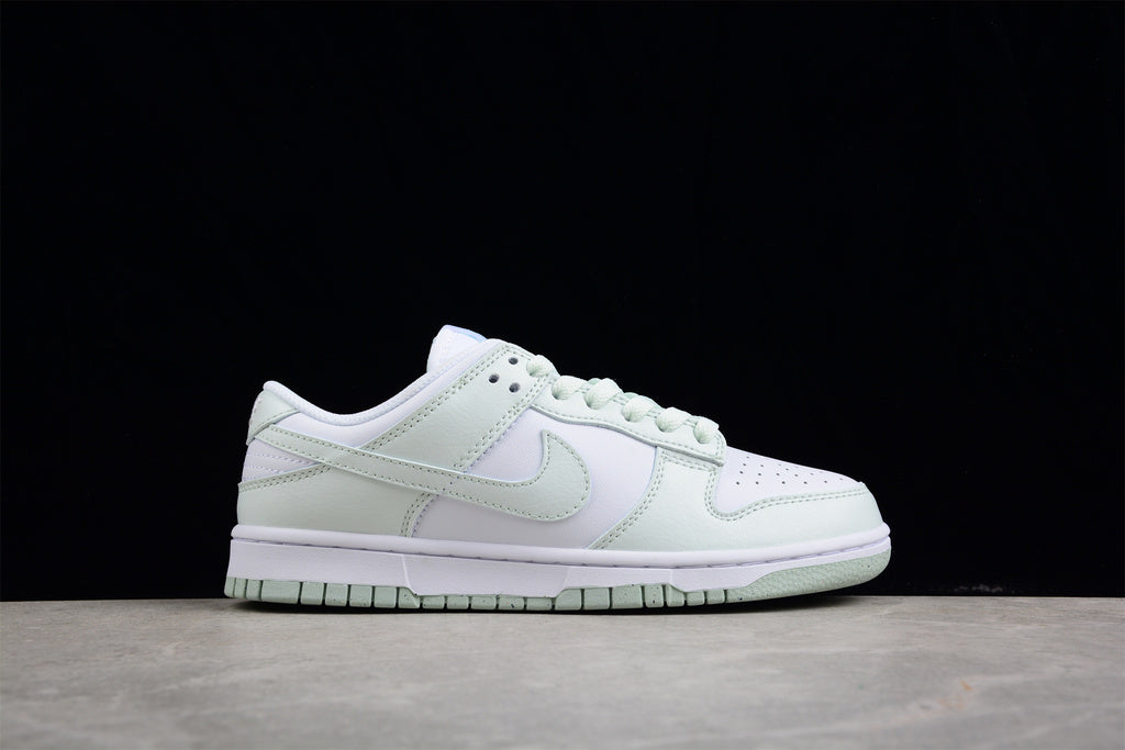 Tênis Skate Couro Cano Baixo Branco Verde Menta