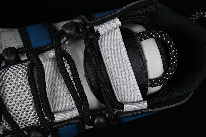 Tênis Cano Alto Mesh Azul Industrial Detalhes Brancos