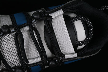 Tênis Cano Alto Mesh Azul Industrial Detalhes Brancos