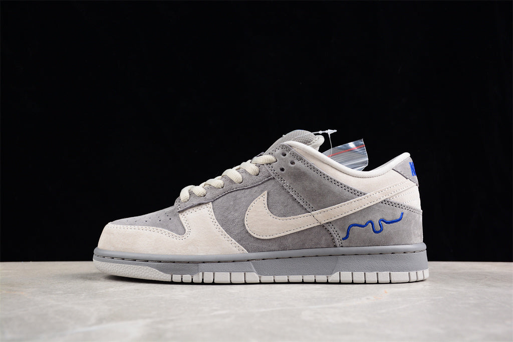 Tênis Cano Baixo Couro Branco Detalhe Azul