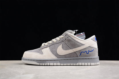 Tênis Cano Baixo Couro Branco Detalhe Azul