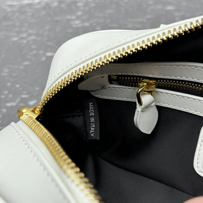 Bolsa Couro Estruturada Marrom Placa Frontal