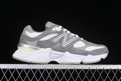 Tênis Runner Cinza e Branco Solado Espesso