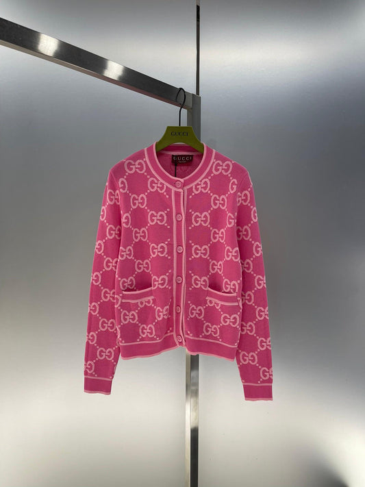 Cardigan Lã Rosa com Botões