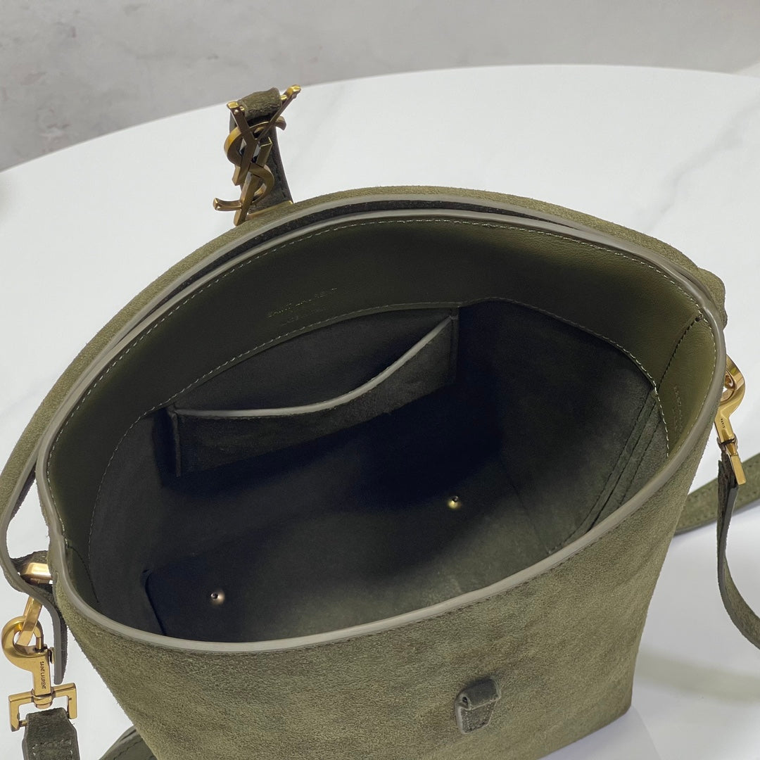 Bolsa Satchel Camurça Verde 37cm