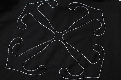Moletom Algodão Preto Detalhe Listrado