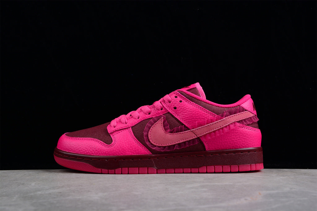 Tênis Cano Baixo Couro Rosa Detalhe Branco