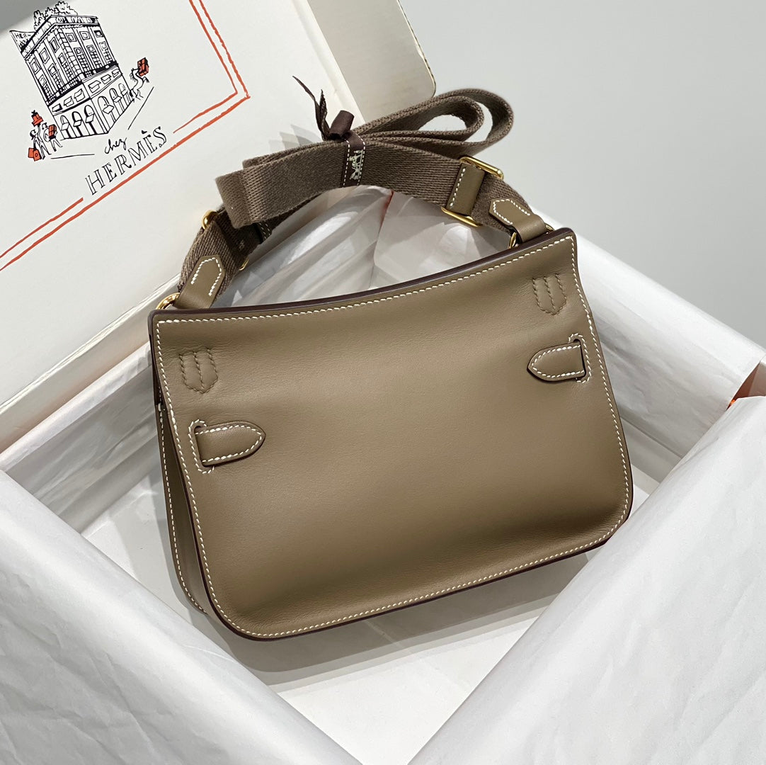 Bolsa Shoulder Couro Marrom Tira Ajustável Mini
