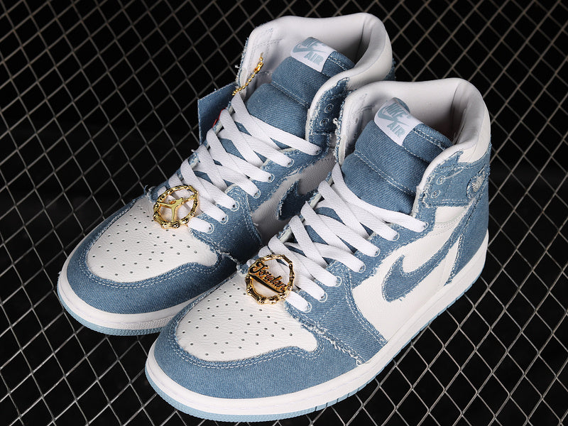 Tênis Cano Alto Couro Basquete Jeans Jeans