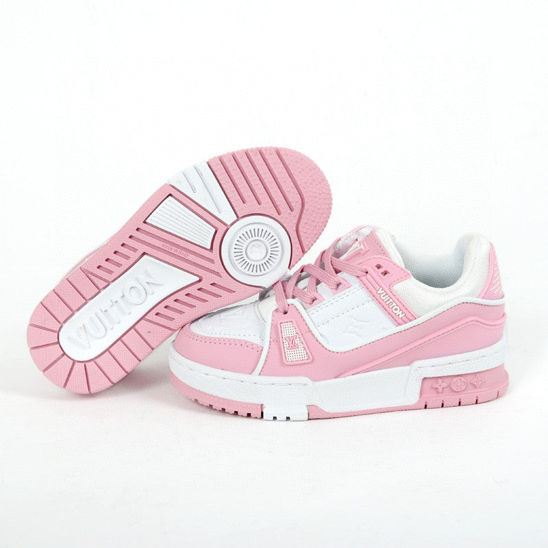 Tênis Infantil Padrão Monograma Geométrico Rosa