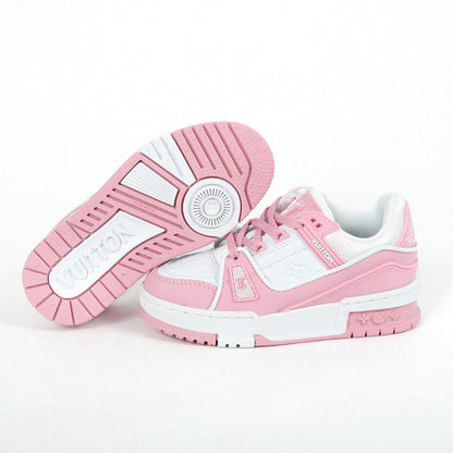 Tênis Infantil Padrão Monograma Geométrico Rosa
