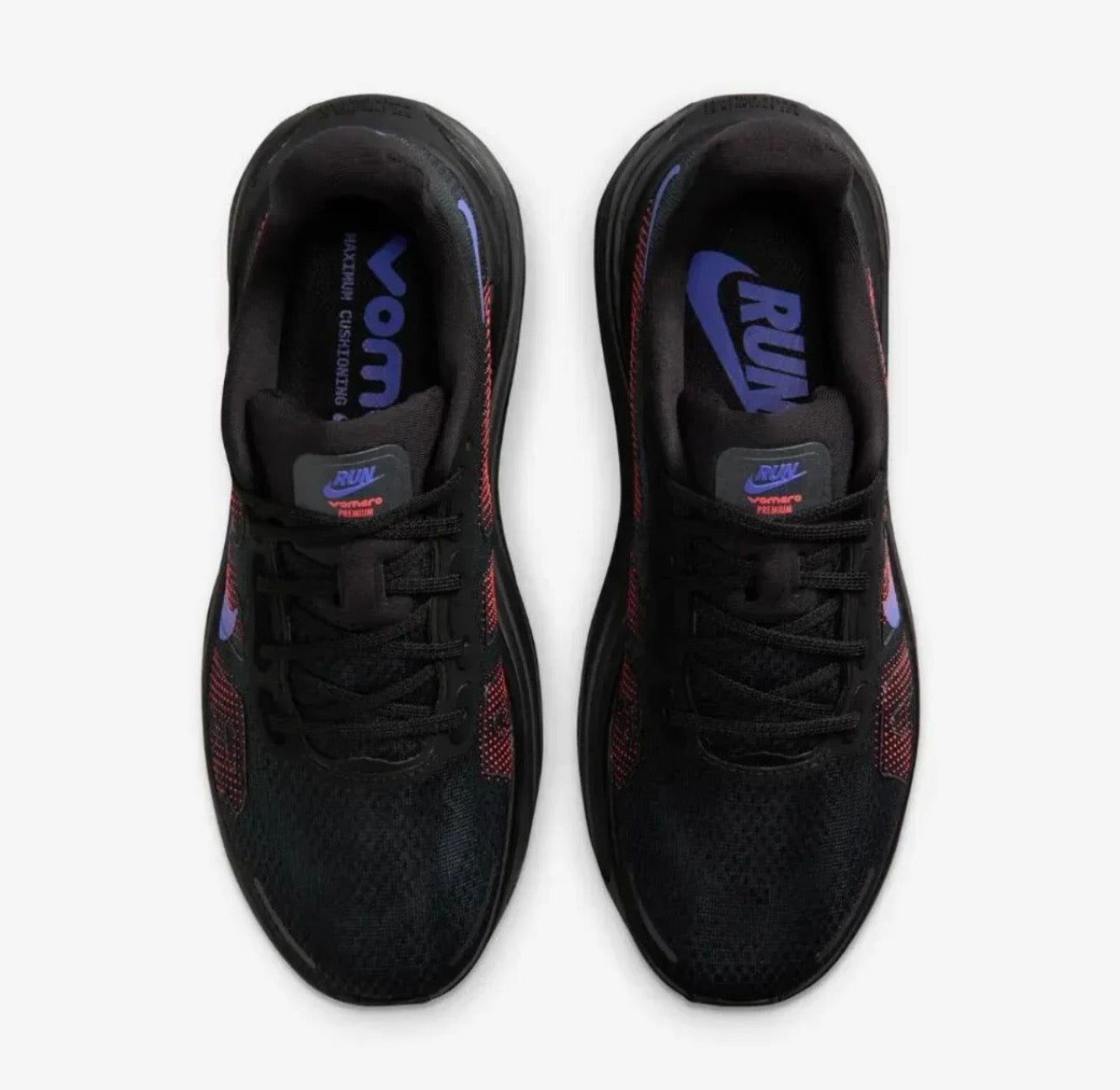Tênis Runner Malha Preto Detalhes Roxo