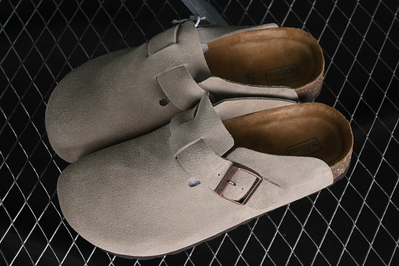 Chinelo Camurça Bege Claro Solado Confortável