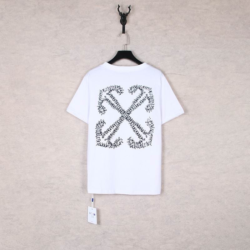Camiseta Algodão Branca Seta Frontal Estampada