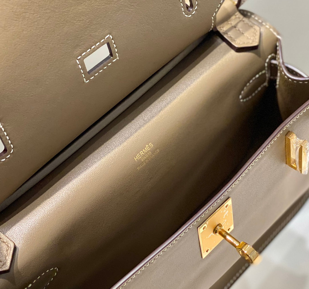 Bolsa Shoulder Couro Marrom Tira Ajustável Mini