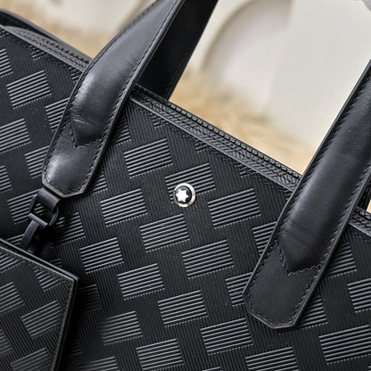 Mochila Messenger Couro Preta Estruturada