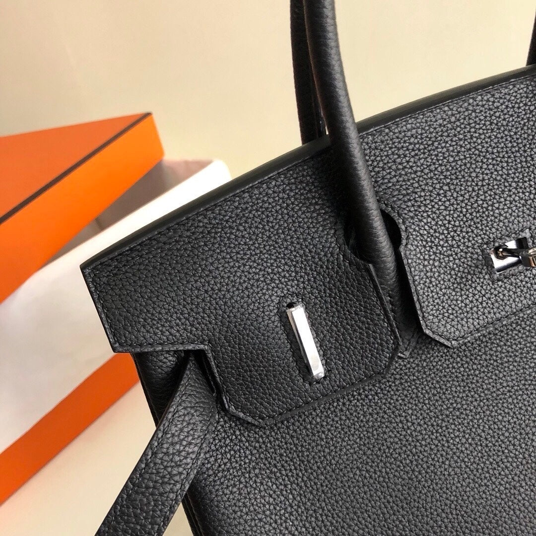 Bolsa Satchel Couro Preto Alça Dupla