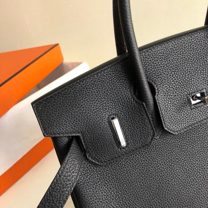 Bolsa Satchel Couro Preto Alça Dupla