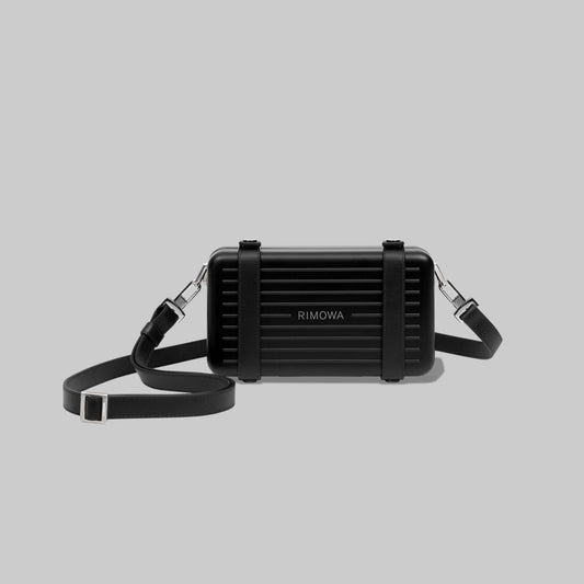 Bolsa Transversal Couro Preto Texturizado