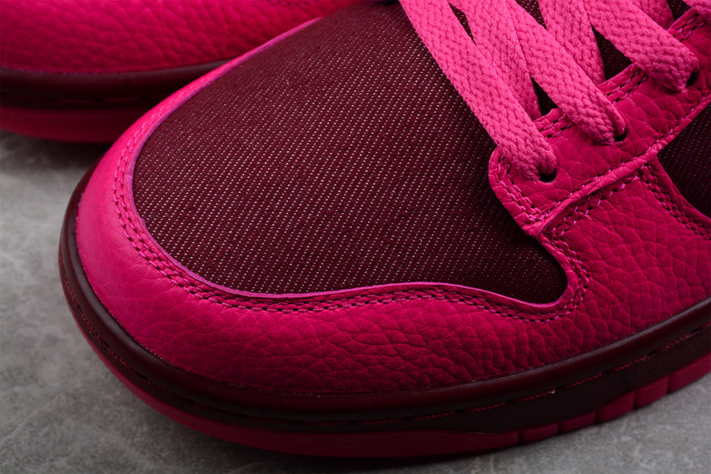 Tênis Cano Baixo Couro Rosa Detalhe Branco