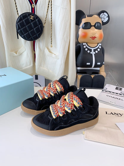 Tênis Couro Preto Solado Chunky