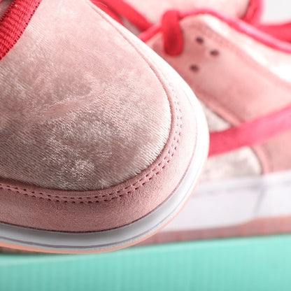Tênis Cano Baixo Skate Couro Rosa Padrão Corações