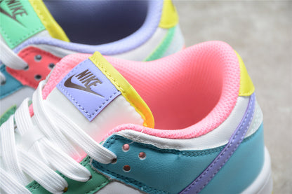 Tênis Cano Baixo Couro Multicolorido Pastel