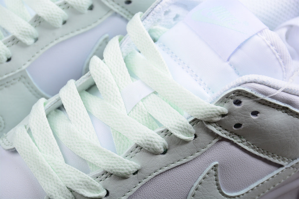 Tênis Skate Couro Cano Baixo Branco Verde Menta