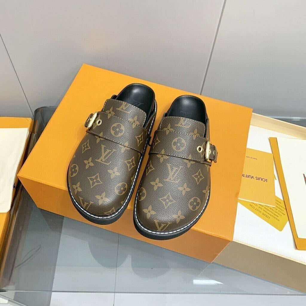 Sandália Couro Cacao Conforto Flat