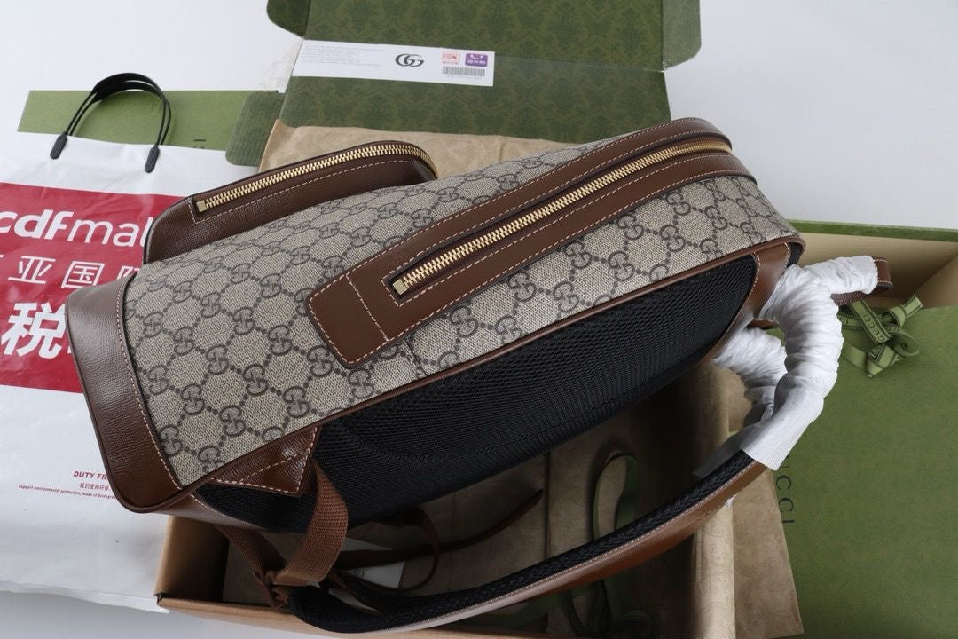Mochila Lona Canvas Padrão Letras Entrelaçadas